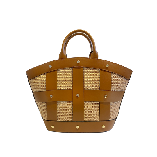 Victoire stud raffia camel