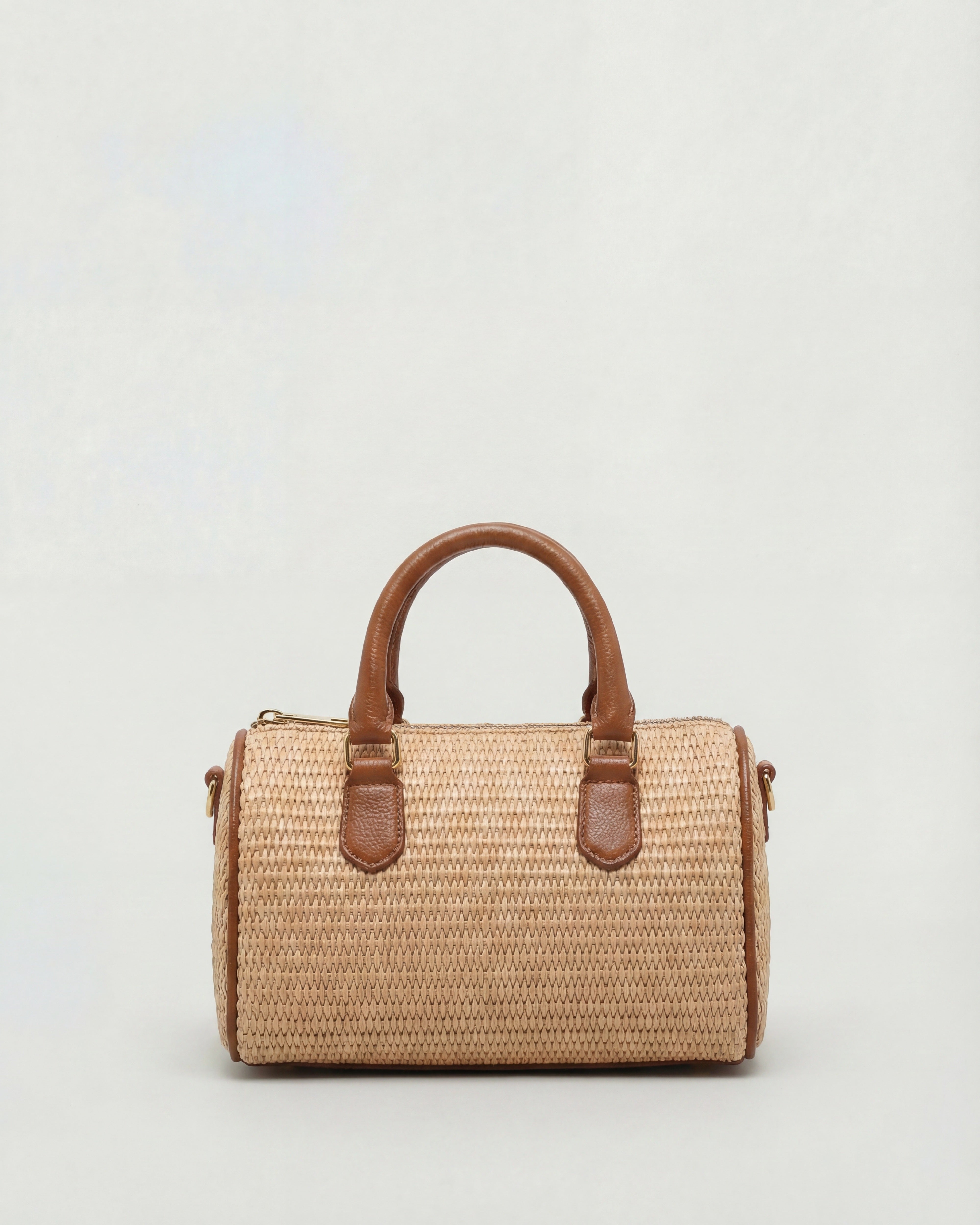 Mini Béatrice raffia camel
