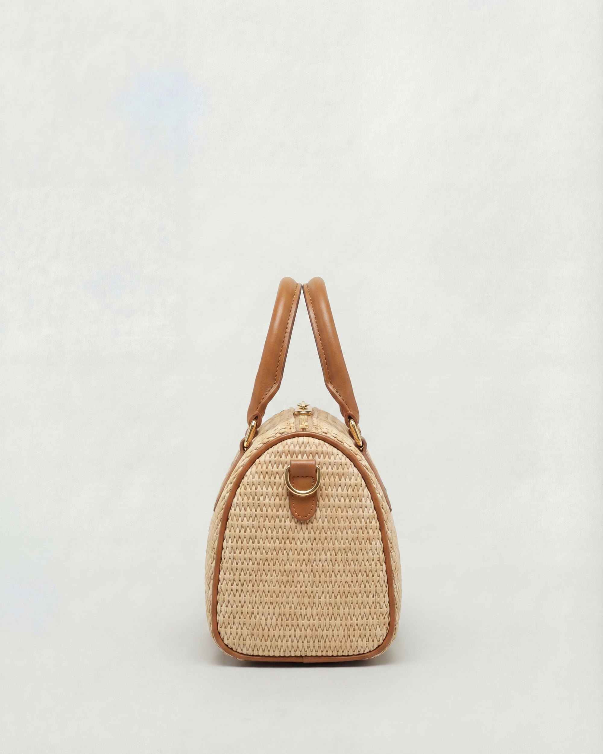 Mini Béatrice raffia camel