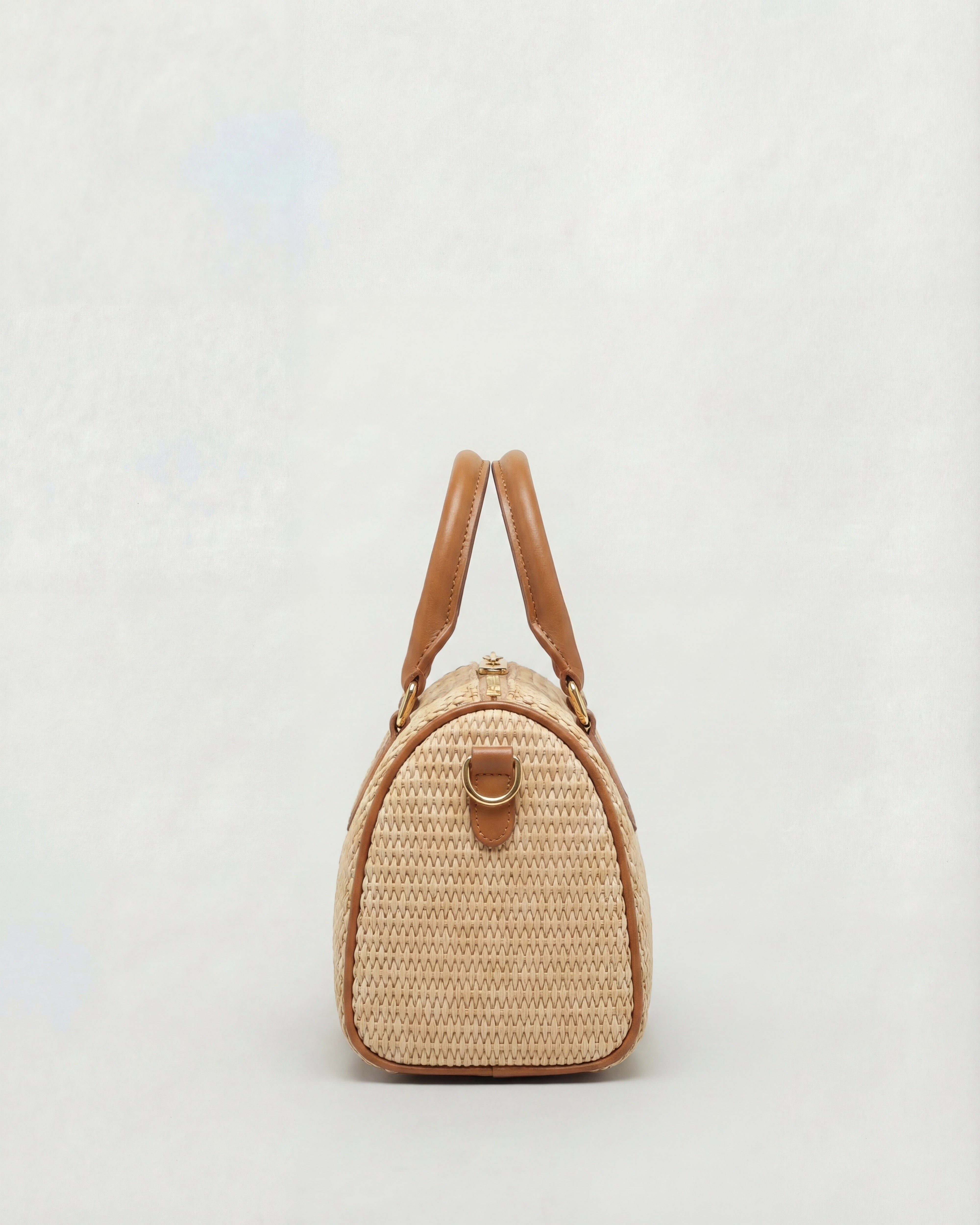 Mini Béatrice raffia camel