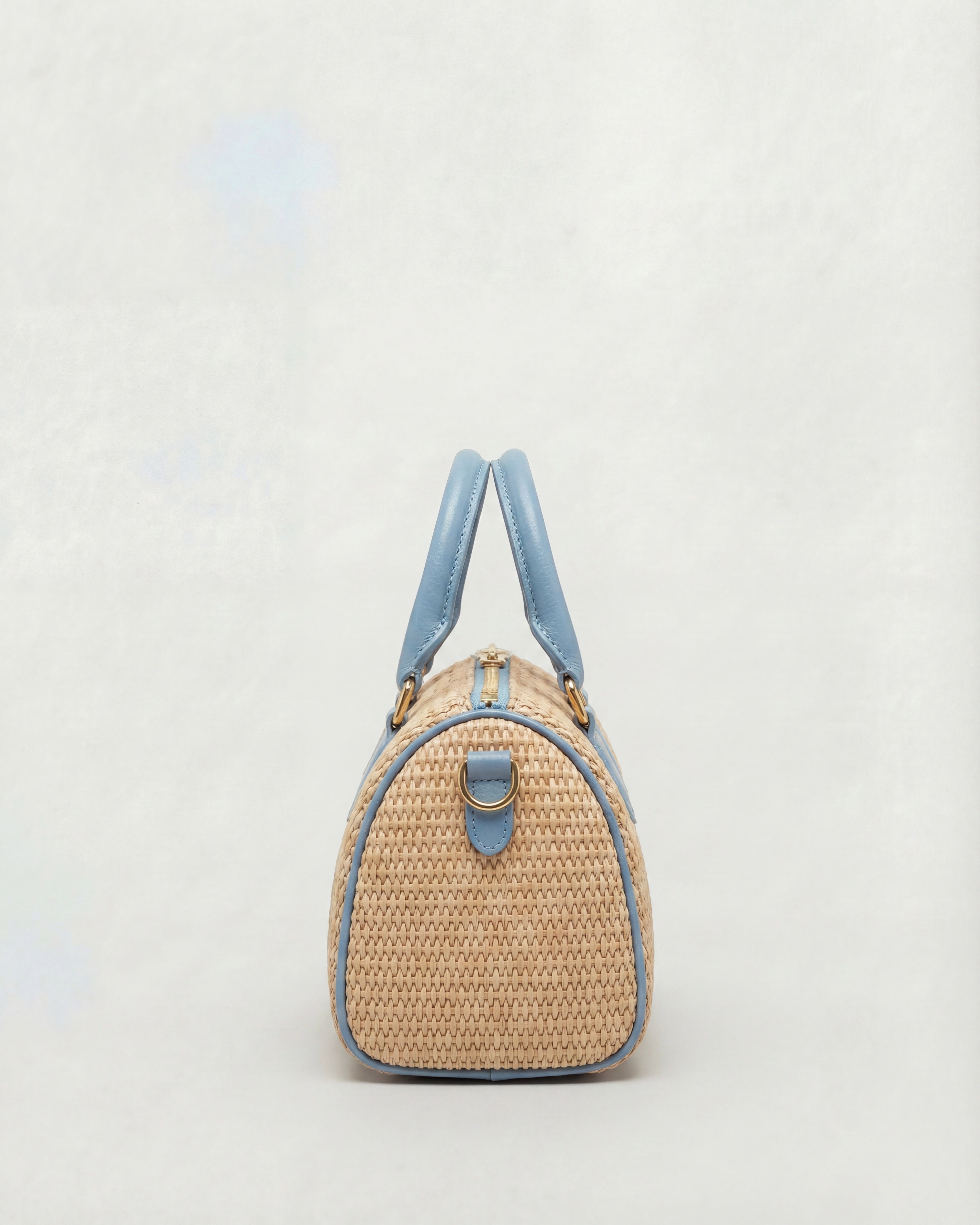 Mini Béatrice raffia blue