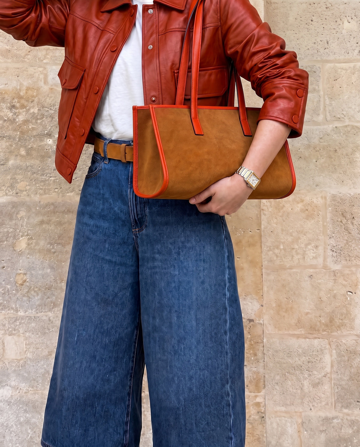 Mini Camille suede arancione