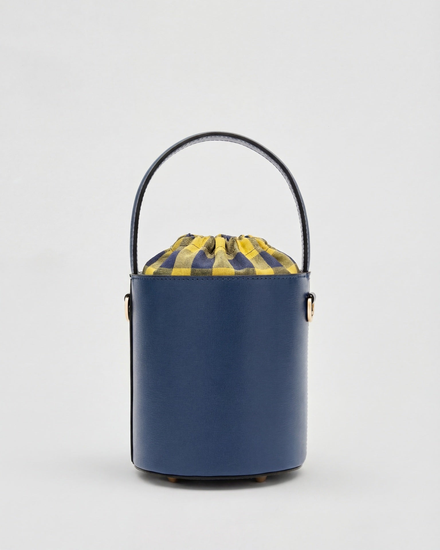 Mini Catherine blue | Navy and mustard check closure