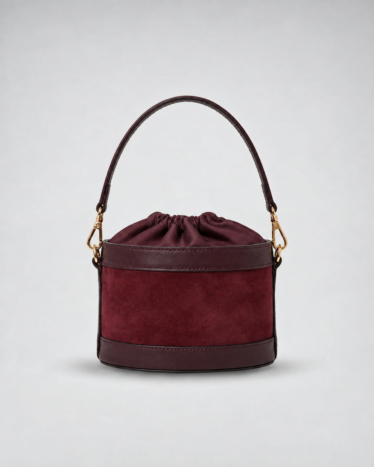 Mini Peggy en daim bordeaux | fermeture bordeaux