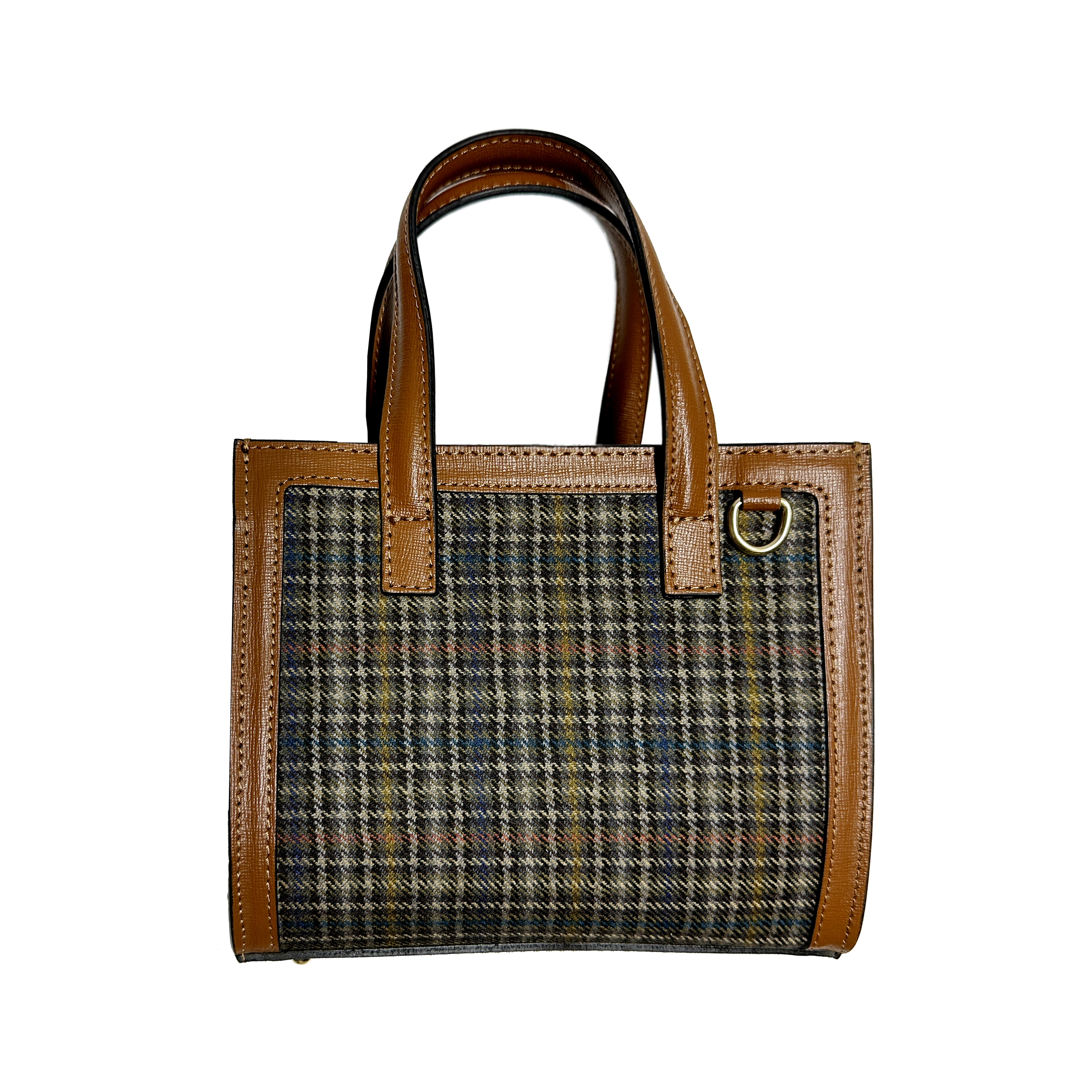 Mini Sophie tartan, camel leather