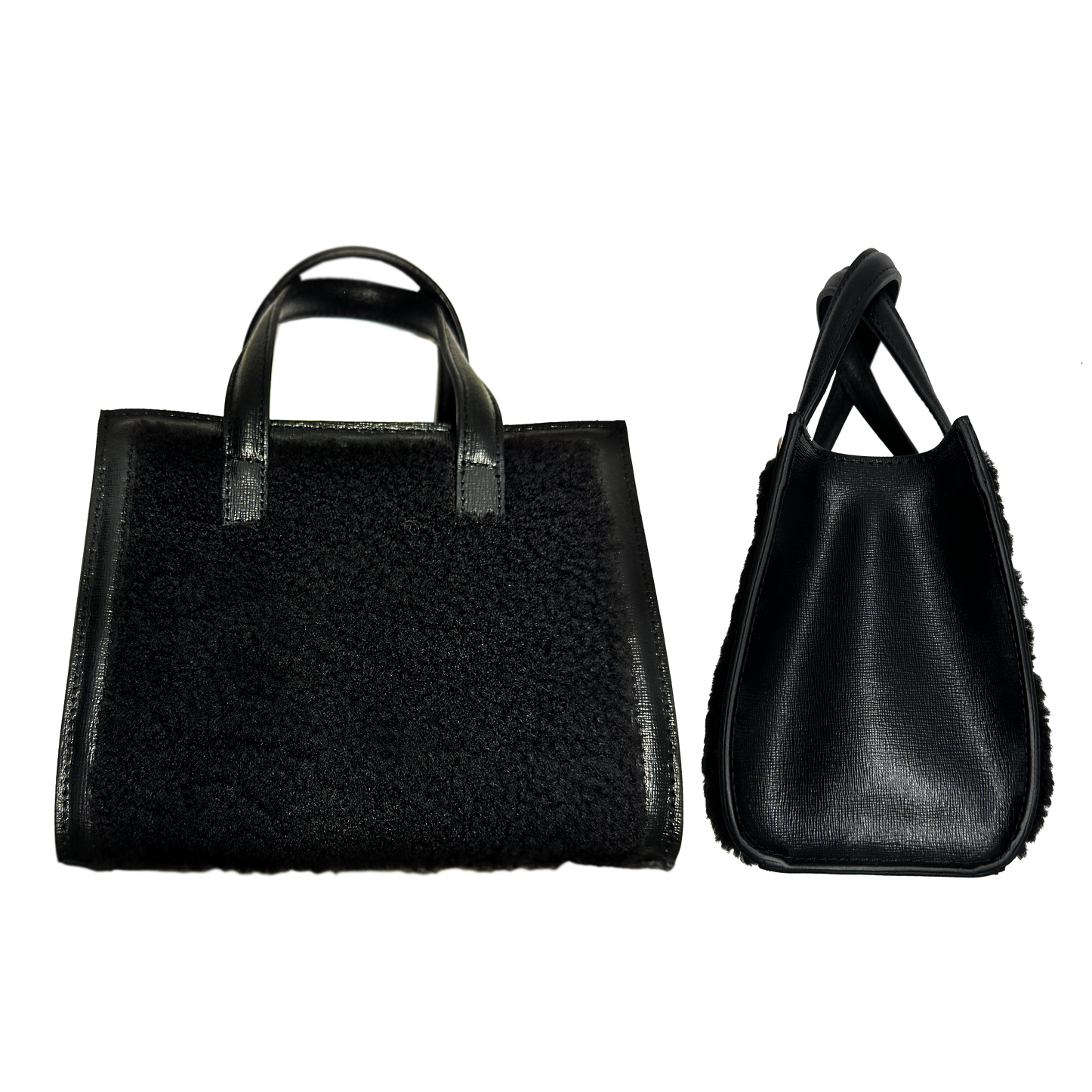 Mini Sophie shearling total nero