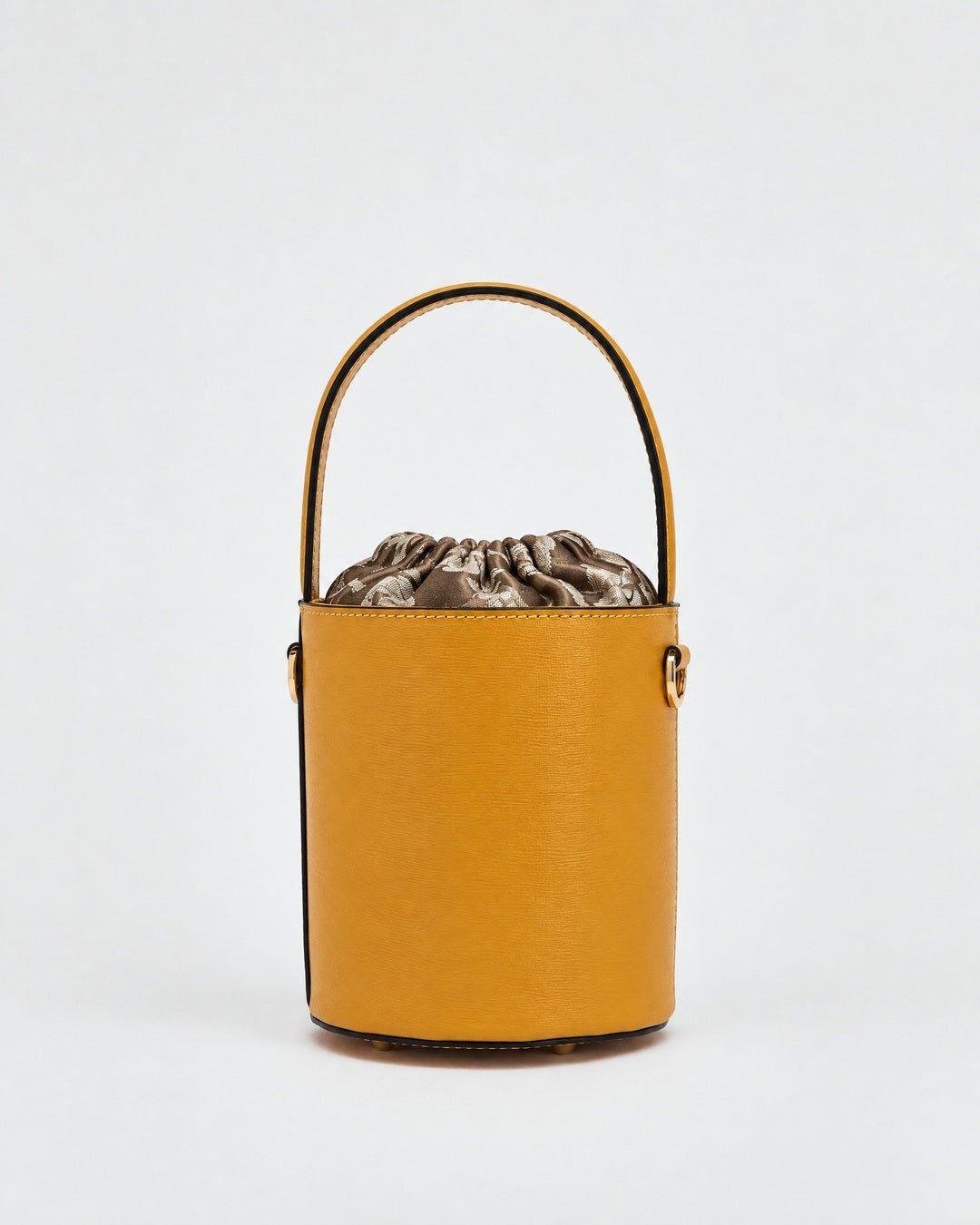 Mini Catherine senape | chiusura jacquard marrone