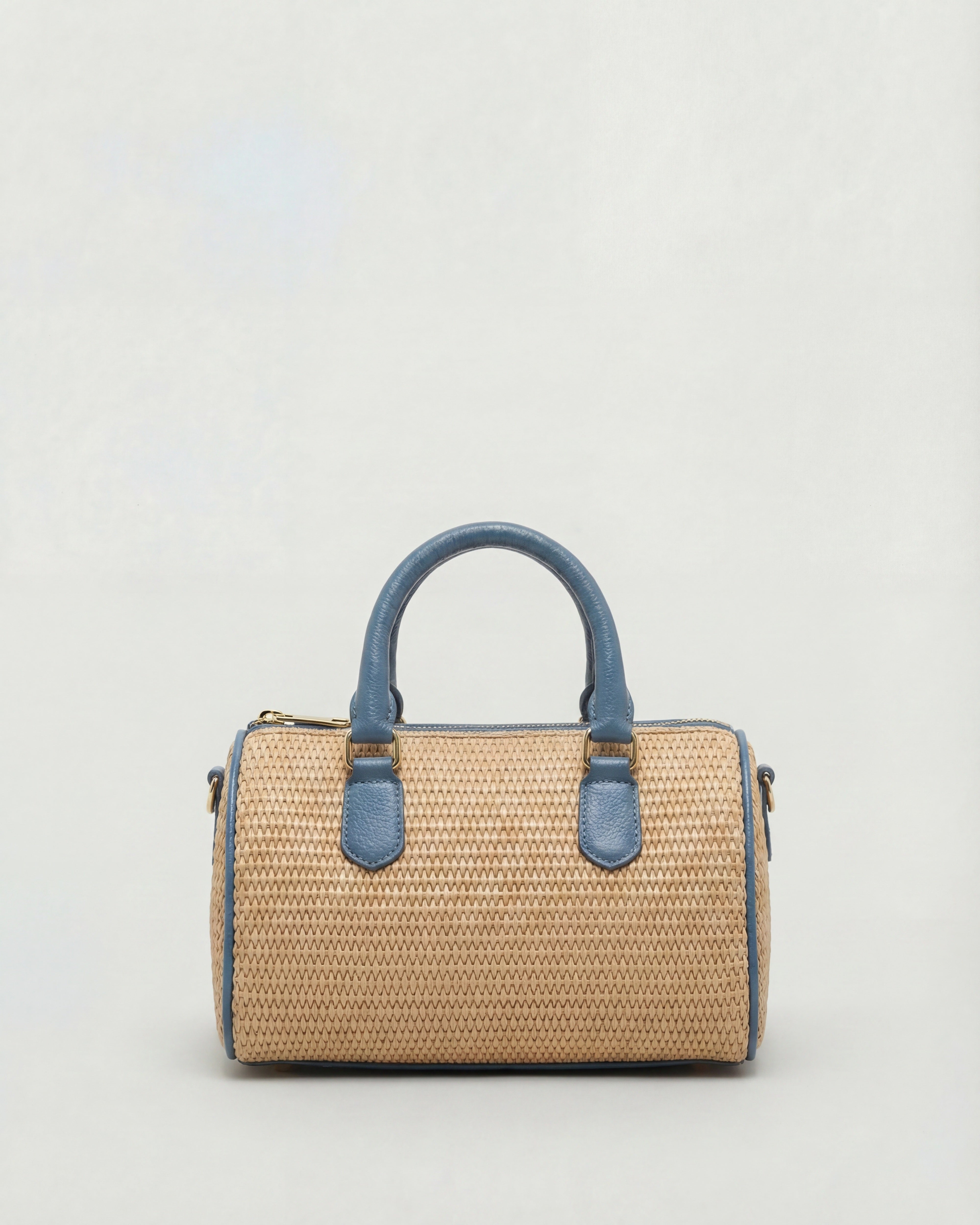 Mini Béatrice raffia blue
