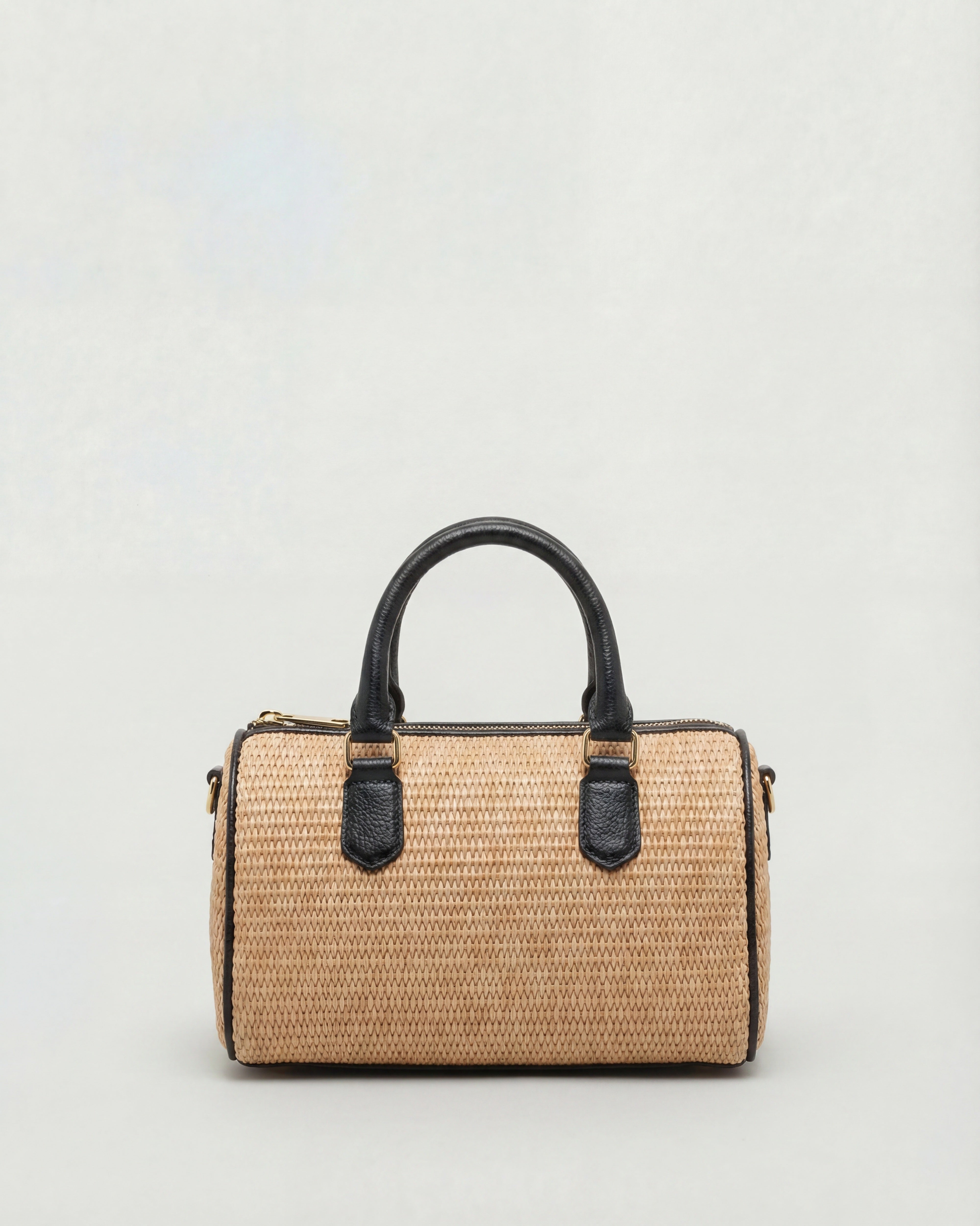 Mini Béatrice raffia black