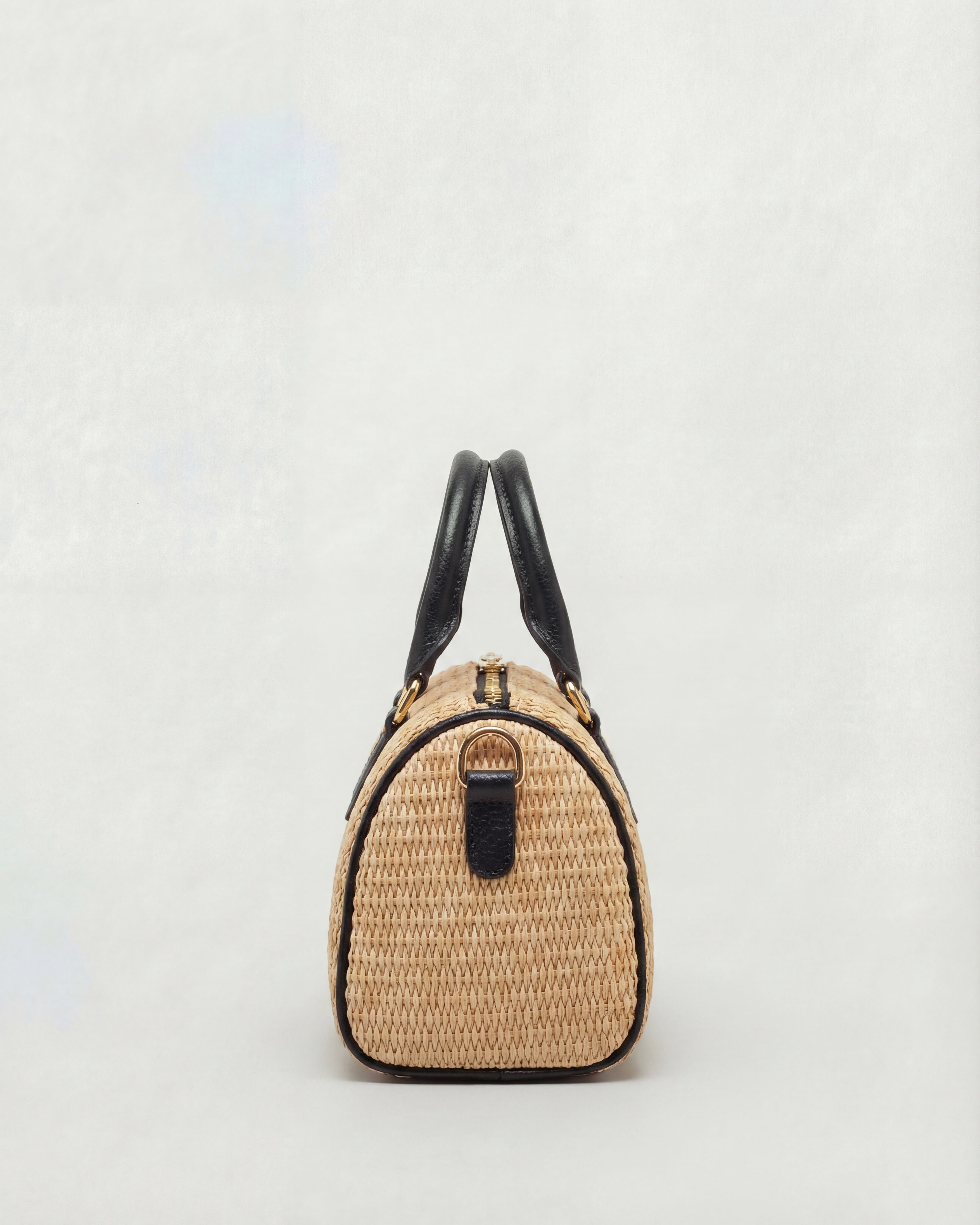 Mini Béatrice raffia black