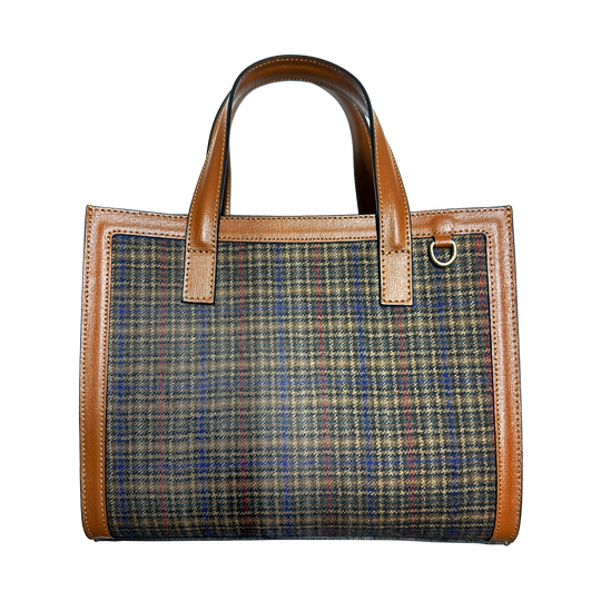 Sophie tartan, camel leather