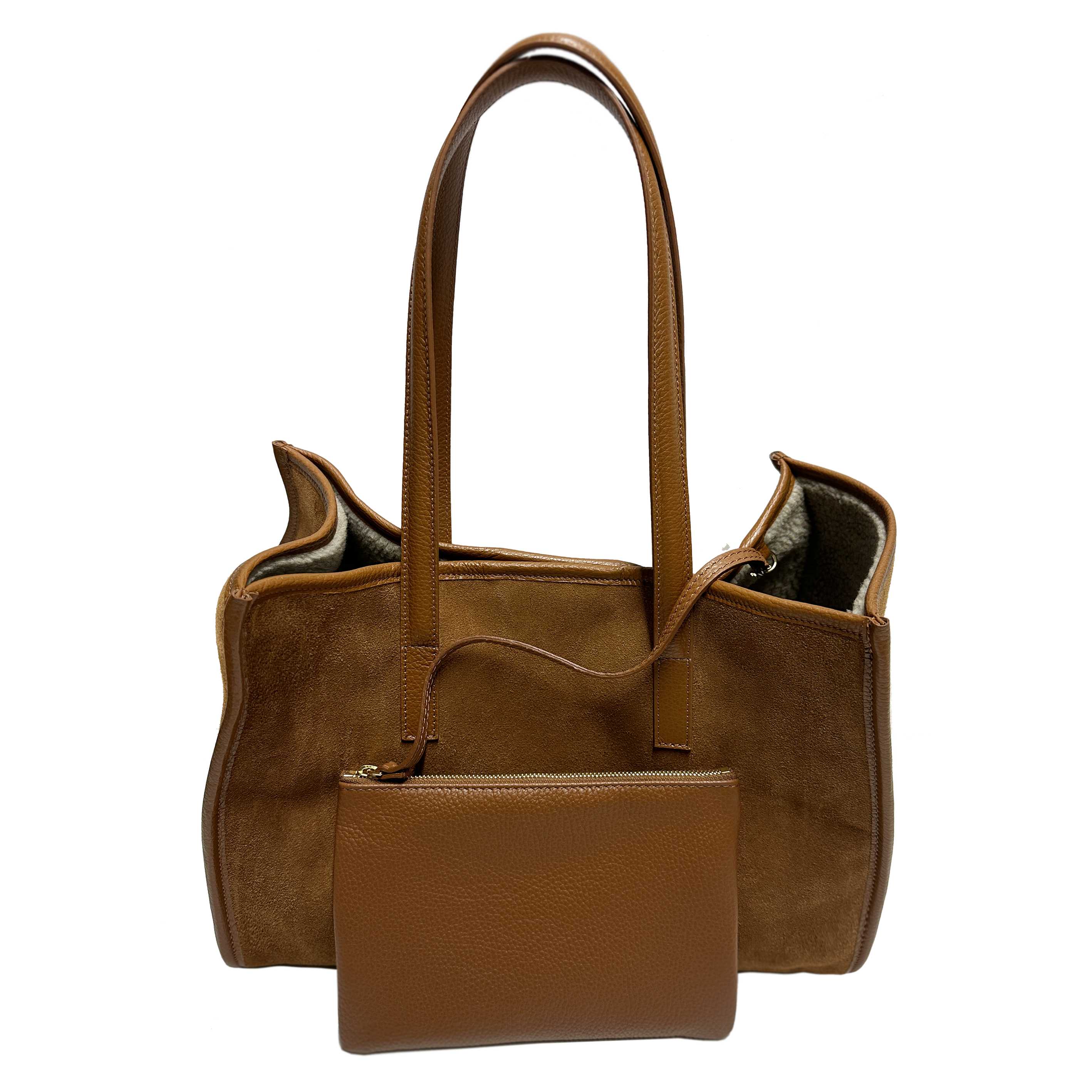 Camille suede cammello interno shearling