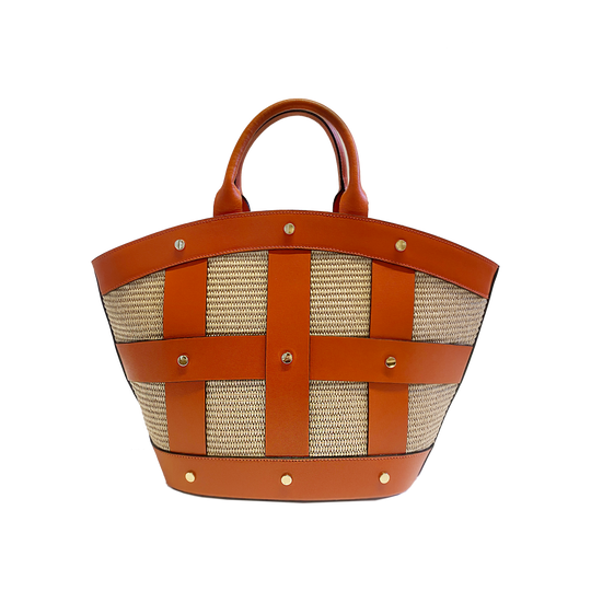 Victoire stud raffia orange