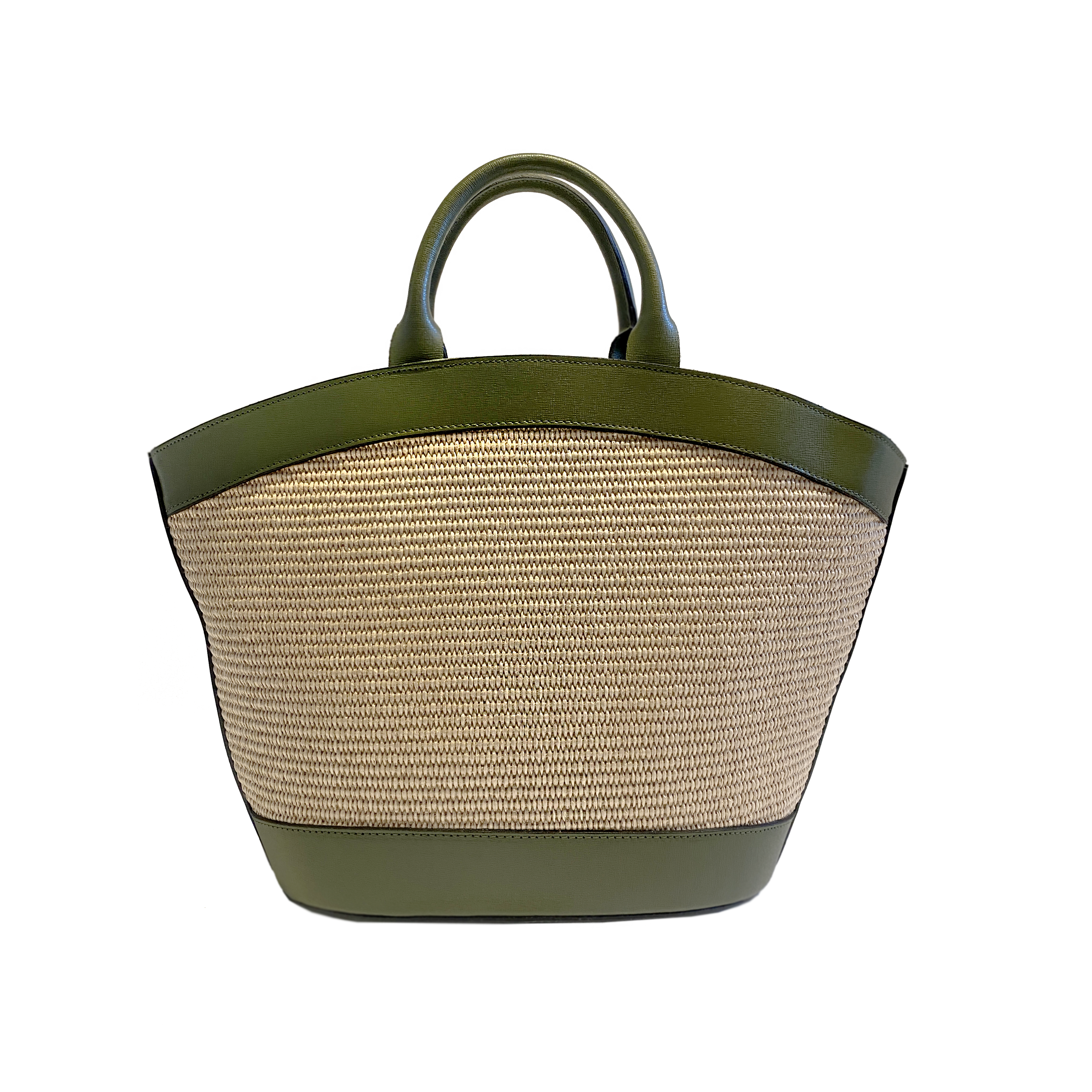 Victoire olive green raffia