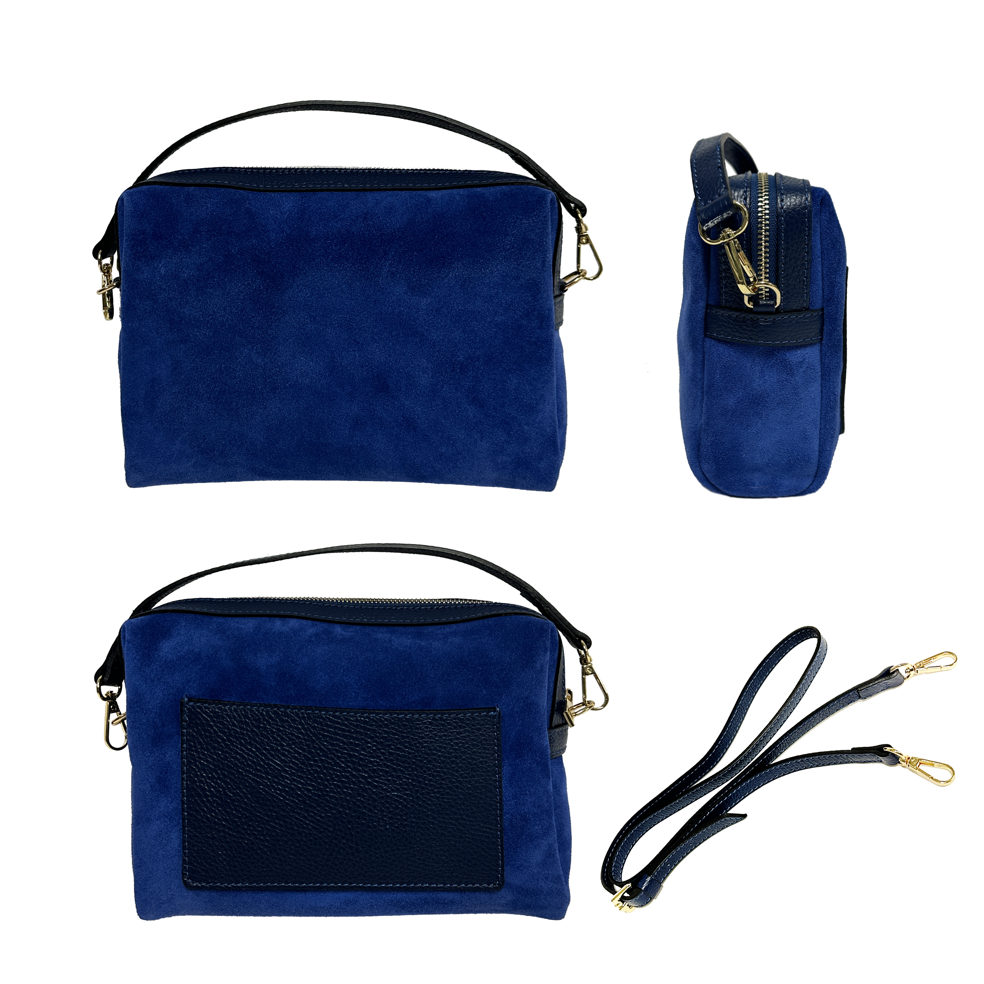 Virginie maxi suede blu