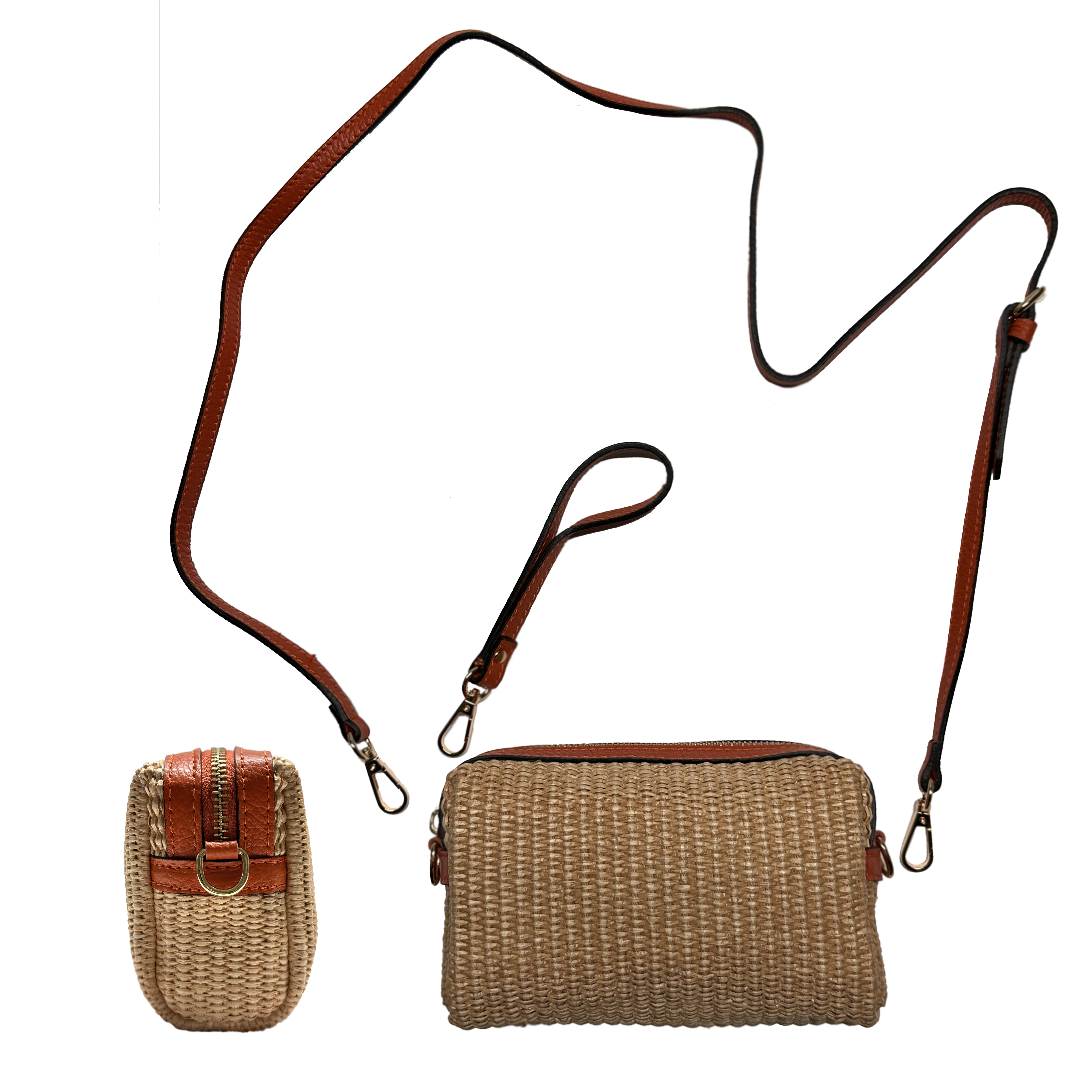 Virginie orange natural raffia