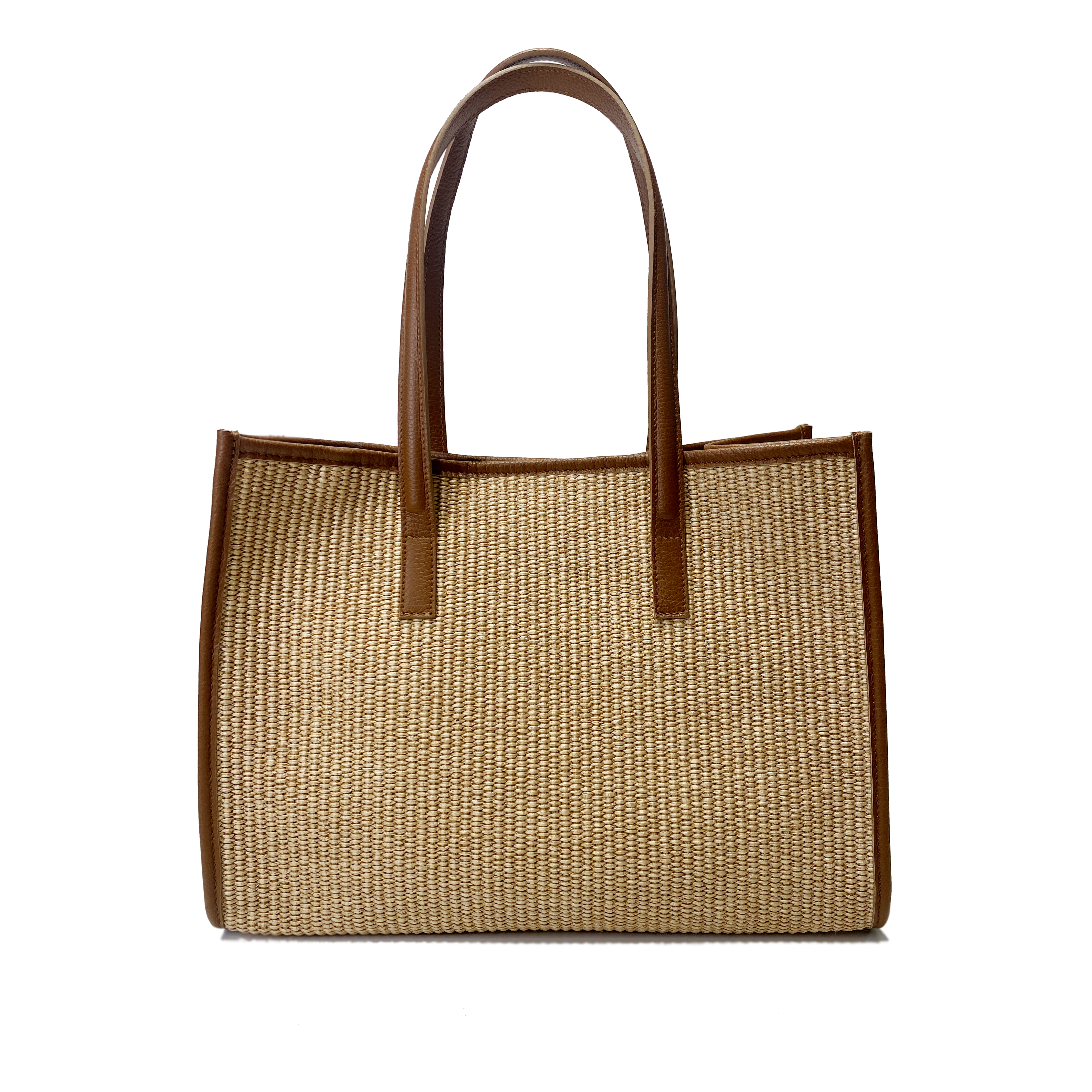 Camille raffia, camel leather