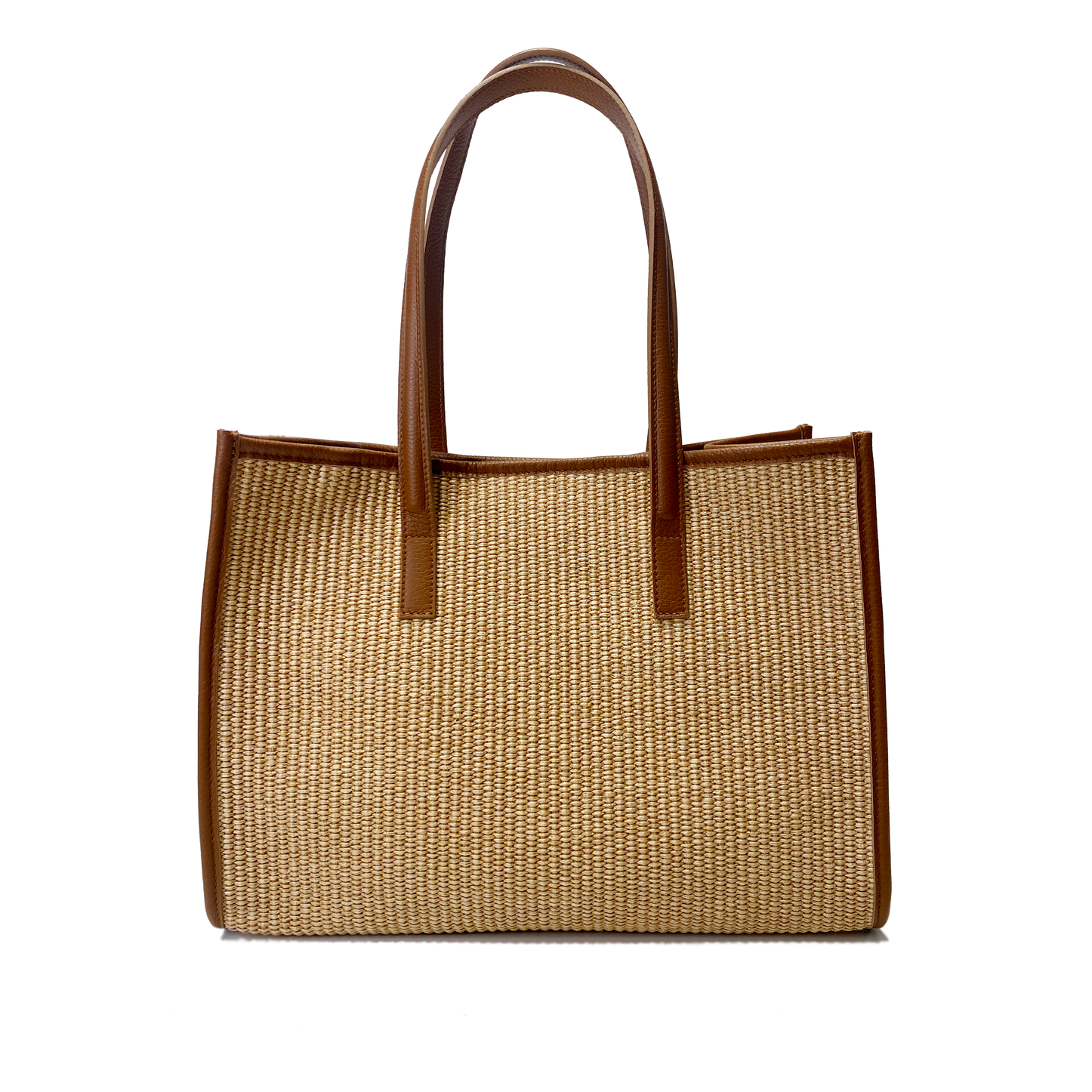 Camille raffia, camel leather