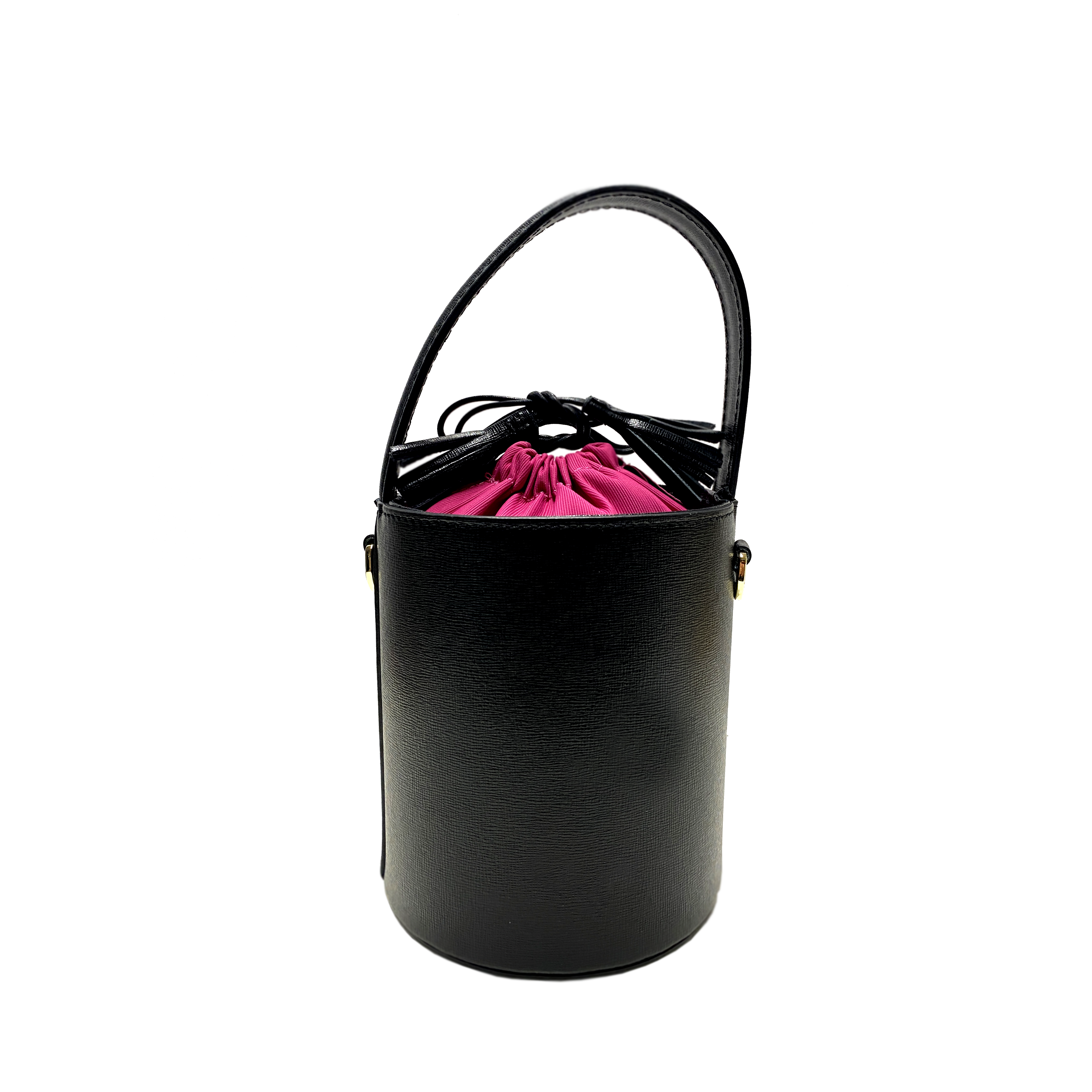 Mini Catherine nero | chiusura fucsia