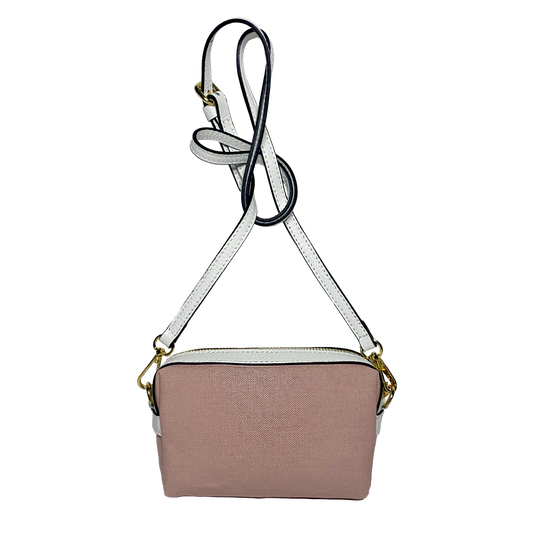 Virginie pink canvas, white leather