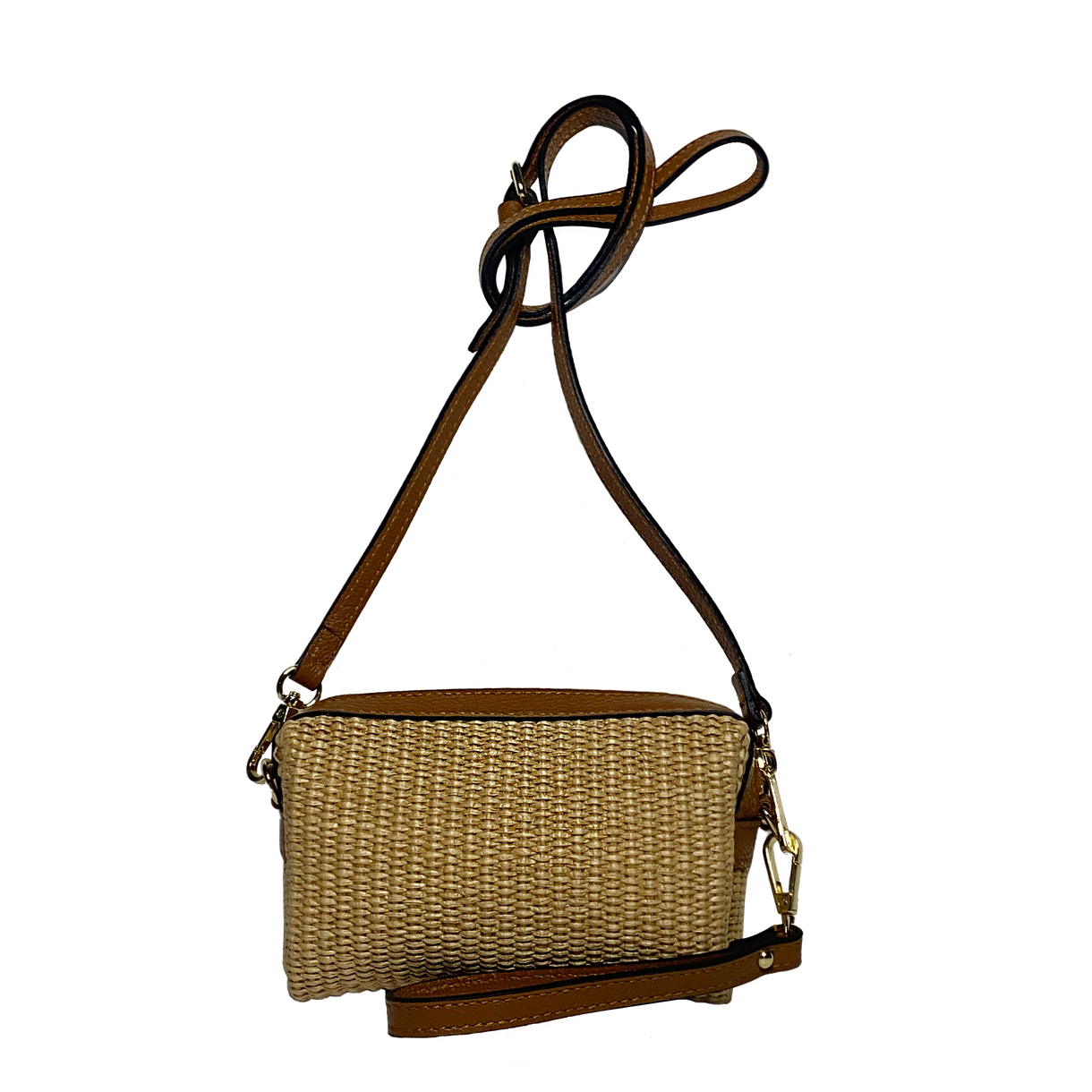 Virginie raffia, camel leather