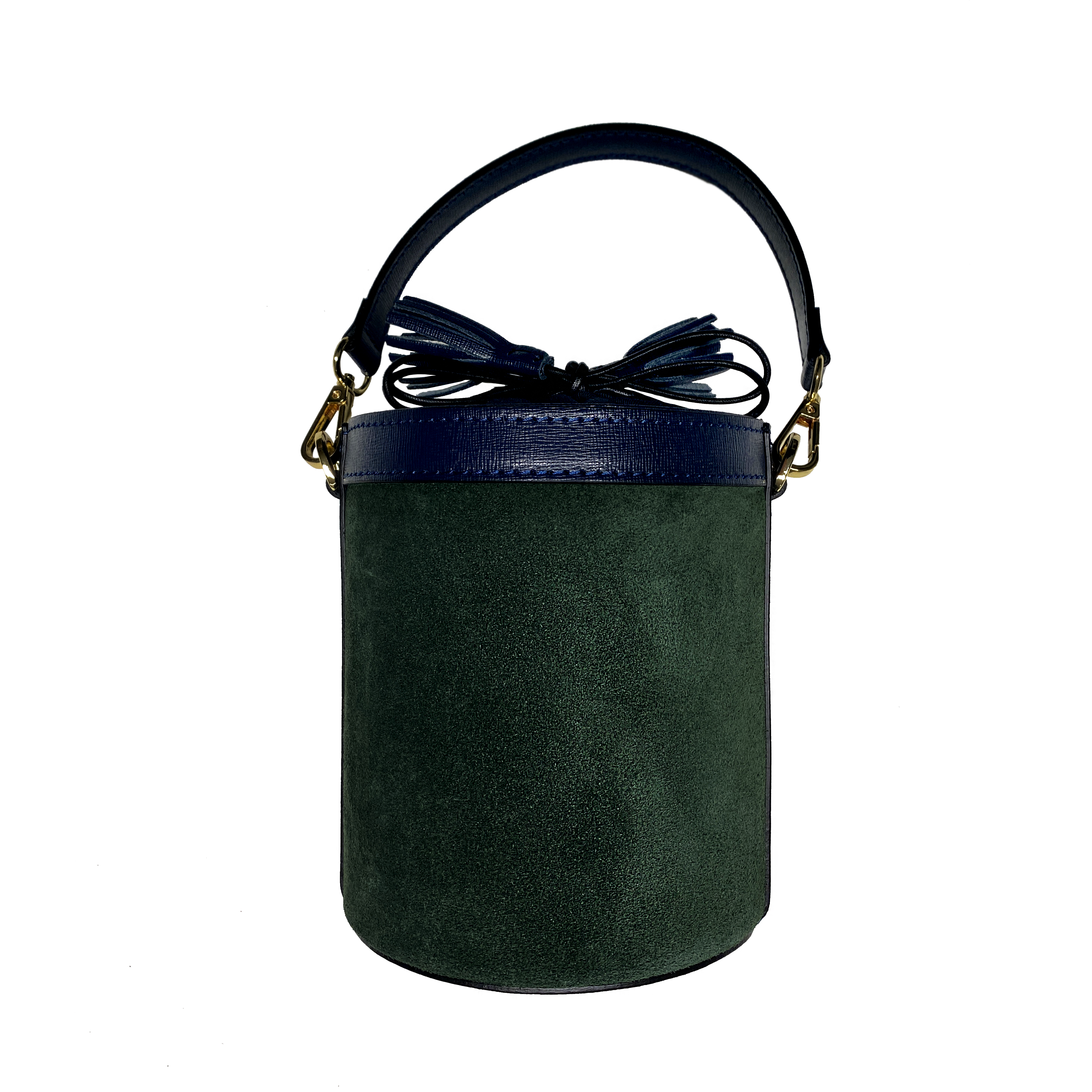 Angèle green suede, blue leather