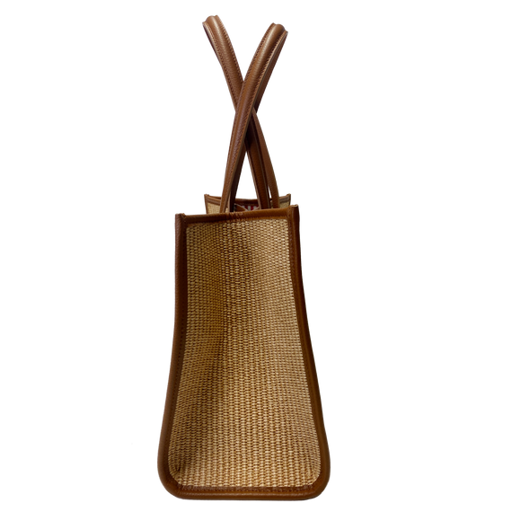 Camille raffia, camel leather